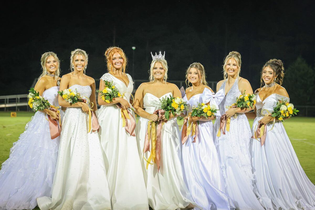 The East Union 2026 homecoming court at halftime Friday, Sept. 11, 2026.